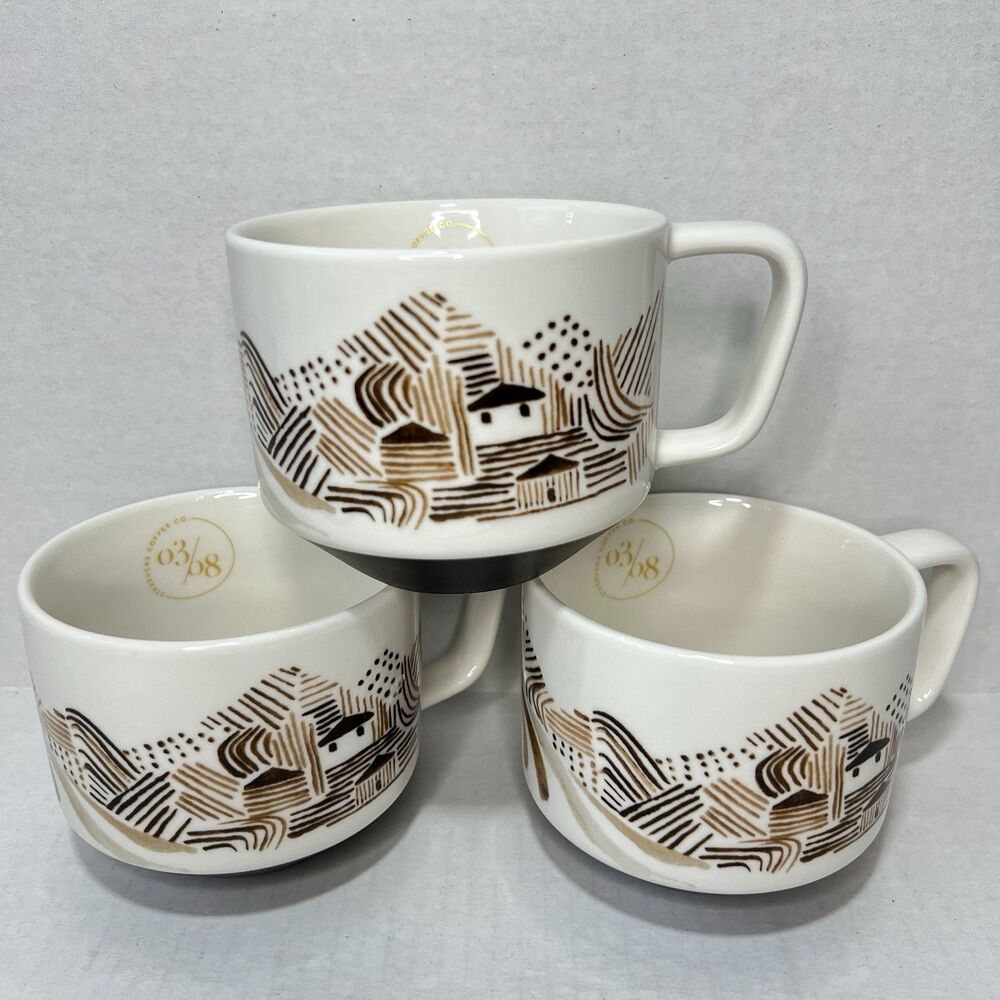 3 Starbucks 2014 Artisan Series A Story of Farmers 03/08 Coffee Mug Cup 12 Oz